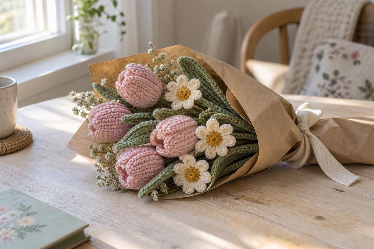 ¿Por qué regalar un ramo de flores a crochet?