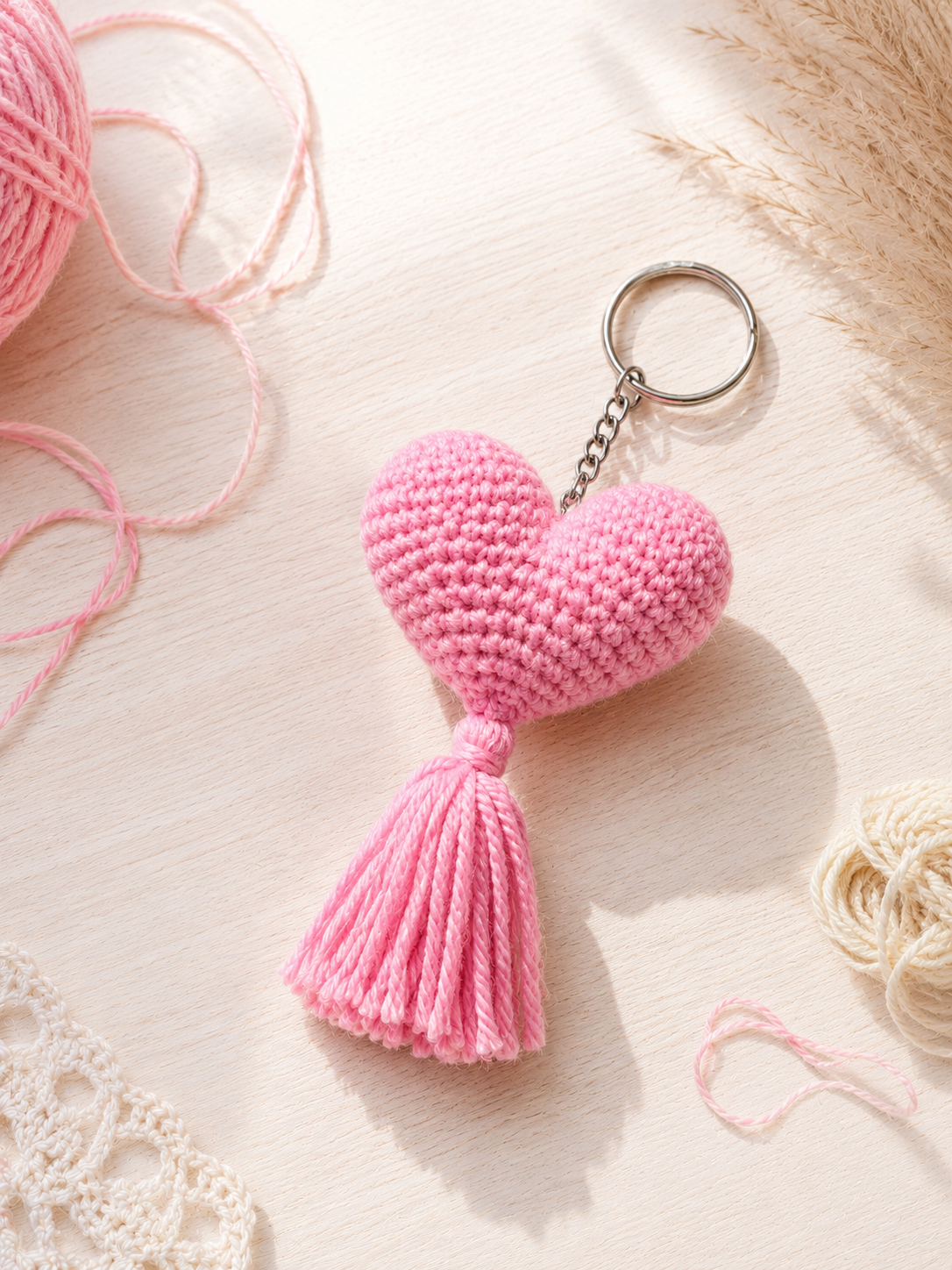 Llavero de Corazon "Rosa"