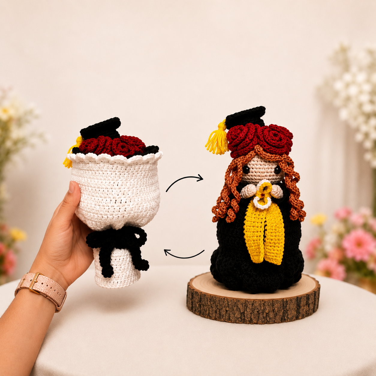 Amigurumi Reversible de Graduación 20cm