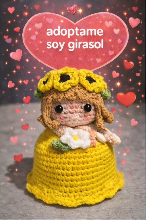 ramo amigurumi reversible Girasol