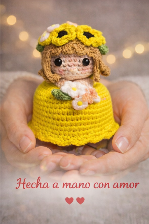 ramo amigurumi reversible Girasol