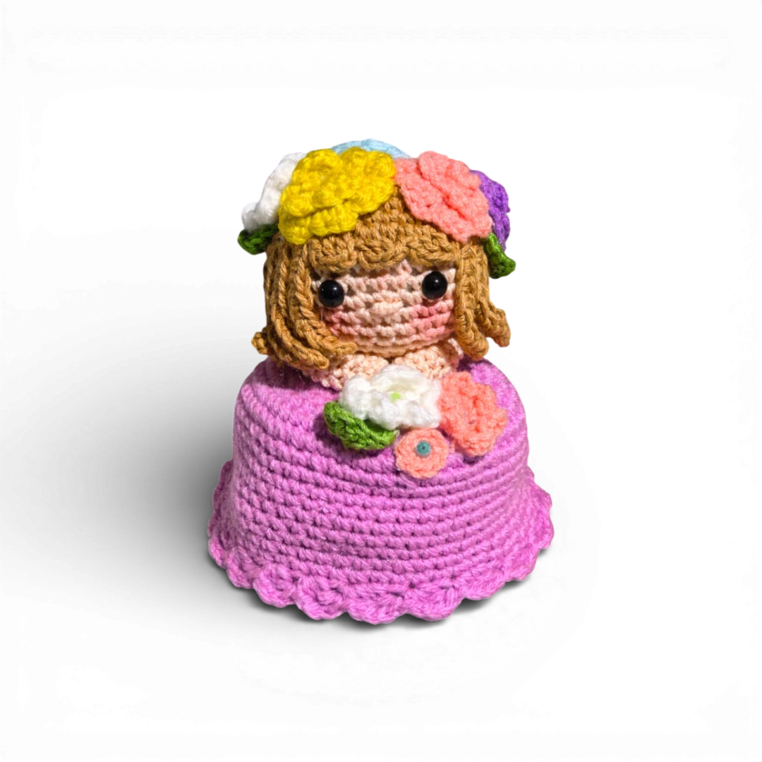ramo amigurumi reversible violeta
